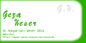 geza weser business card